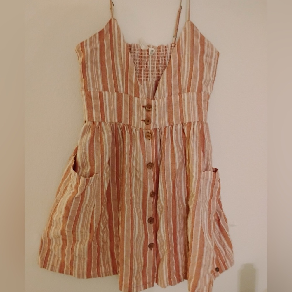 Roxy Striped Button-Down Mini Dress